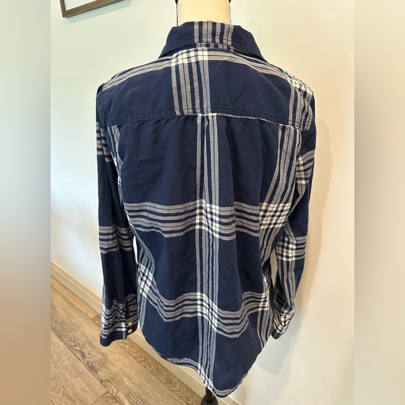 St Johns Bay Striped Long Sleeve  Shirt Dark Blue Collared L EUC - Picture 7 of 8